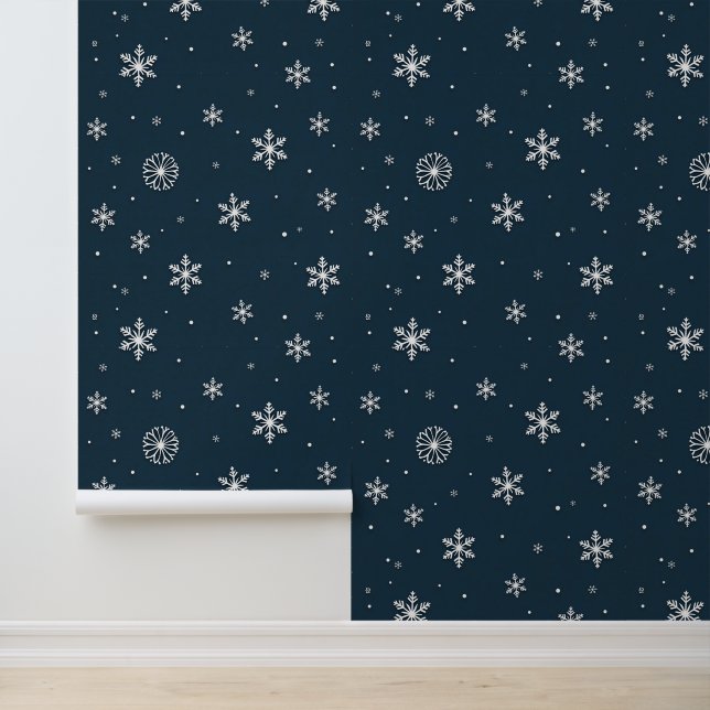 Papier Peint Winter Wonderland : Un Motif délicieux de flocon d (Application)