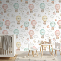 Woodland Animals Hot Air Balloon Pattern ID1230