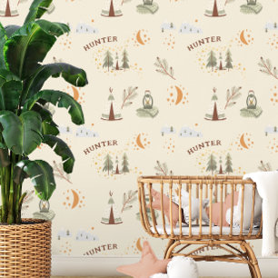 Papier Peint Woodland Forest Camping Nom personnalisé