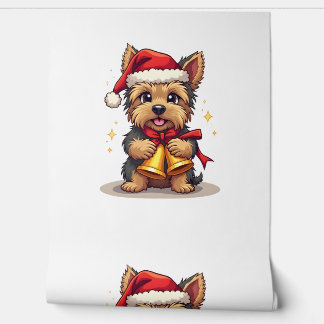 Papier Peint Yorkshire Terrier Cloches de Noël