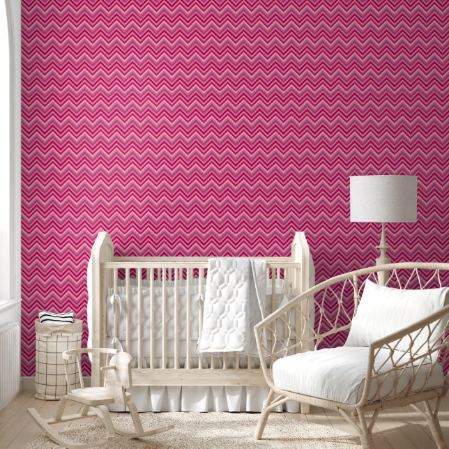 Papier Peint Zag rose moderne Zig (Enfants)