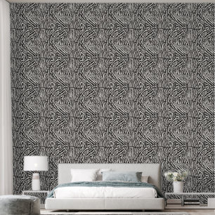 Papier Peint Zèbre classique noir et blanc
