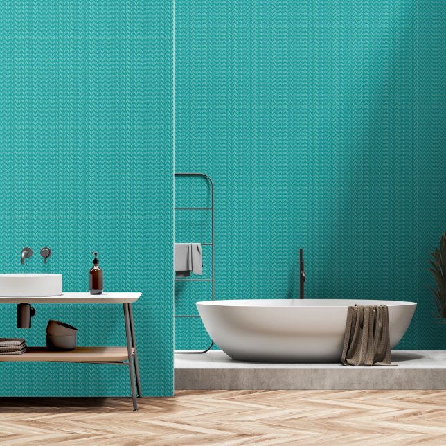 Papier Peint Zig-Zags bleu (Salle de bain)
