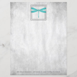 Papier personnalisé de libellule turquoise