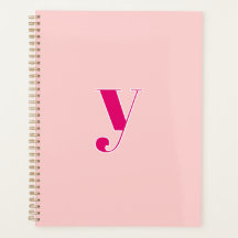 Papier personnalisé Monogramme Initiale Rose & Fuc