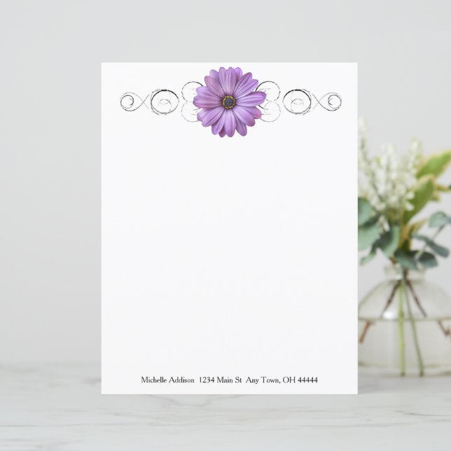 Papier personnalisé Purple Daisy (Debout devant)