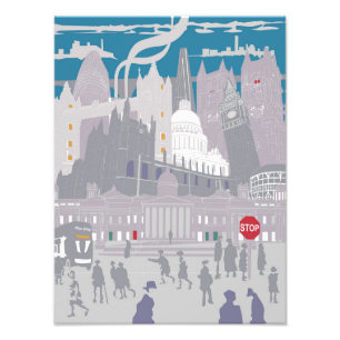 Papier photo Premium Satin London Skyline Ilustrat