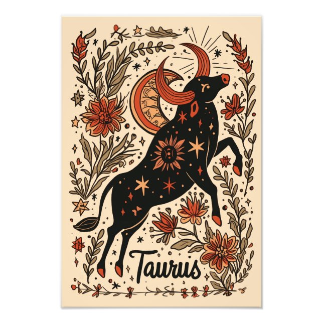 Papier photo satiné Taurus Zodiaque céleste (Devant)