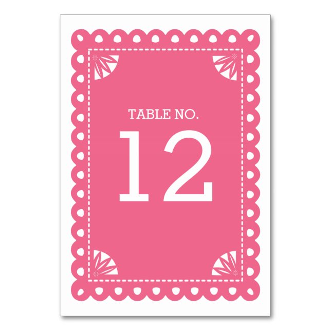 Papier Picado Numéro de table - Rose (Par défaut)