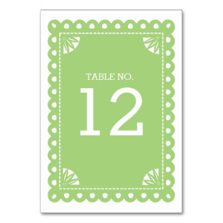 Papier Picado Numéro de table - Vert