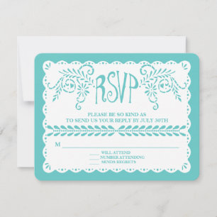 Papier Picado RSVP Bleu Aqua Fiesta Bannière Maria