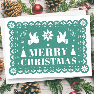 Papier Picado Style Carte de Noël mexicaine