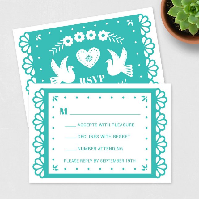 Papier Picado Style carte RSVP (Créateur téléchargé)