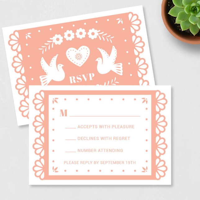 Papier Picado Style carte RSVP (Créateur téléchargé)