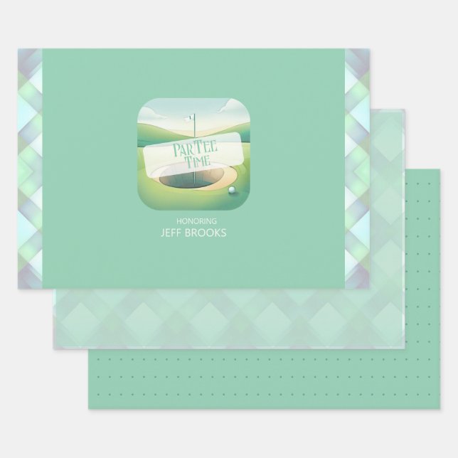 Papier plat à thème de golf Jeu de 3 (Lot)