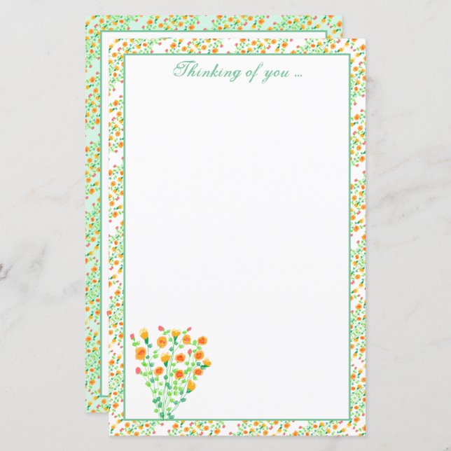 Papier plat jaune et blanc vert (Devant / Derrière)