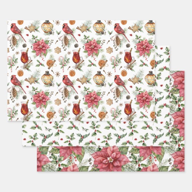 Papier plat vintage d'emballage de vacances Jeu de (Lot)