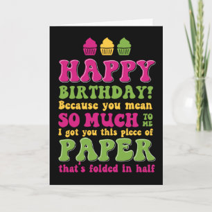 Papier plié dans la demi-drôle Sarcastique carte d