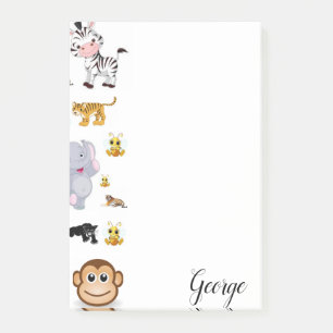Papier Post-it Éléphant Tigre Singe