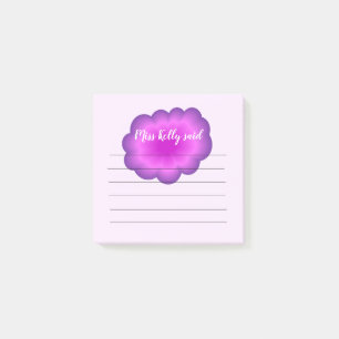 Papier Post-It Fleur Rose Violet Personnalisé