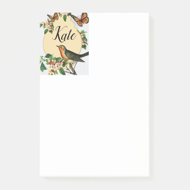 Papier Post-it Oiseaux Papillon (Devant)