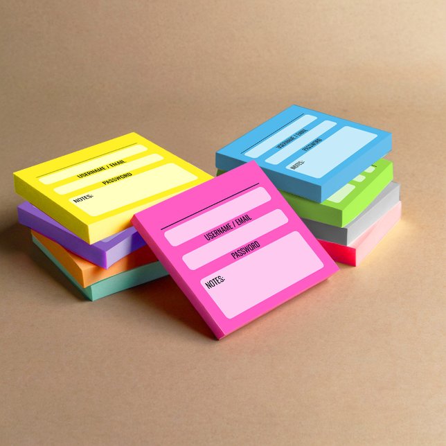 Papier Post-It pour mot de passe de site Web (Bleu (Créateur téléchargé)