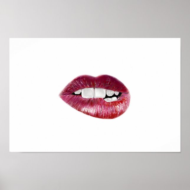 Papier Poster Dessin Lèvres (Devant)