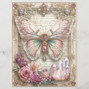 Papier pour scrapbook de journal de junk papillon