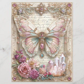 Papier pour scrapbook de journal de junk papillon 