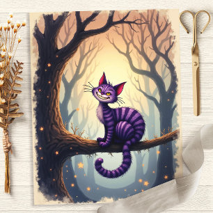 Papier pour scrapbook de la forêt du Chat du Chesh