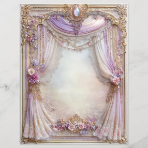 Papier pour scrapbook de style vintage rose violet