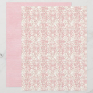 Papier pour scrapbook en damassé rose Coquette vin
