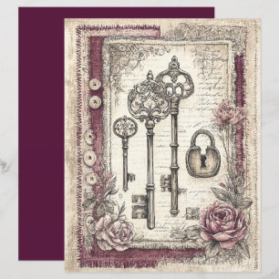 Papier pour scrapbook victorien et dentelle