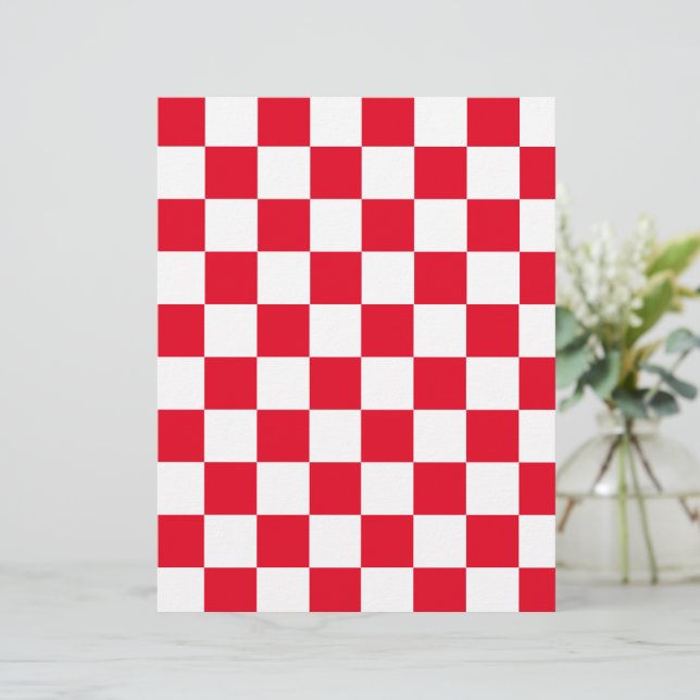 Papier pour scrapbooking à carreaux rouges et blan (Debout devant)