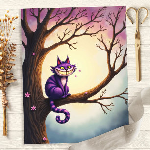 Papier pour scrapbooking avec le Chat du Cheshire 
