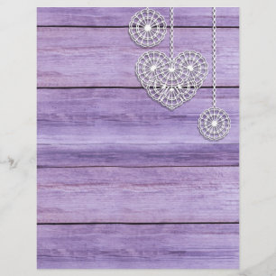 Papier pour scrapbooking Bois de lilas et dentelle