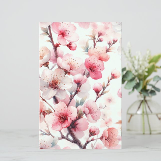 Papier pour scrapbooking Cerisier en Fleurs (Debout devant)
