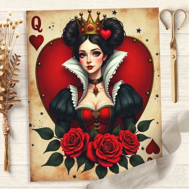 Papier pour scrapbooking de la carte à jouer Alice (Créateur téléchargé)