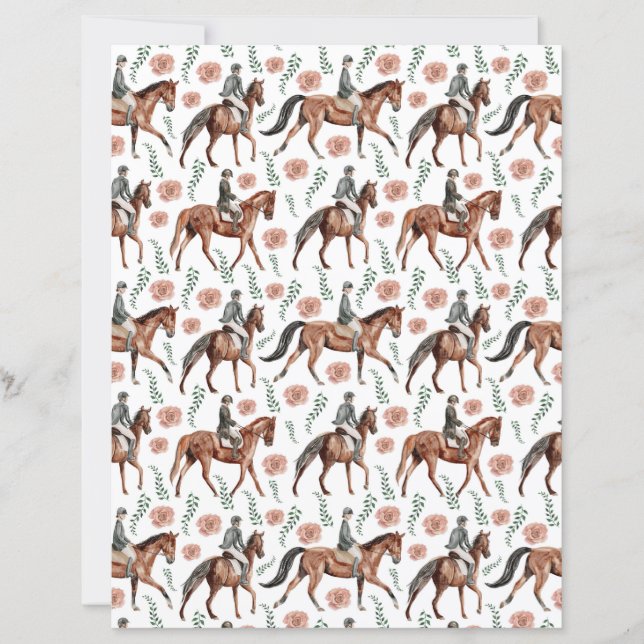 Papier pour Scrapbooking Équestre (Devant)
