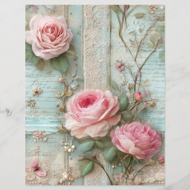 Papier pour scrapbooking journal de junk vintage R (Devant)