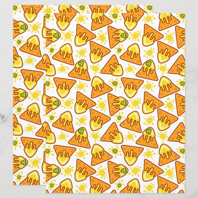 Papier pour scrapbooking Nachos et Jalapenos (Devant / Derrière)