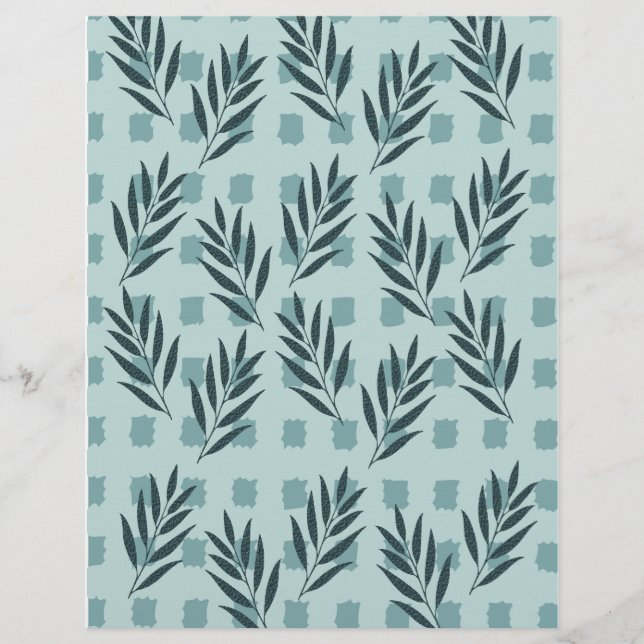 papier quadrillé Blue Leaf (Devant)