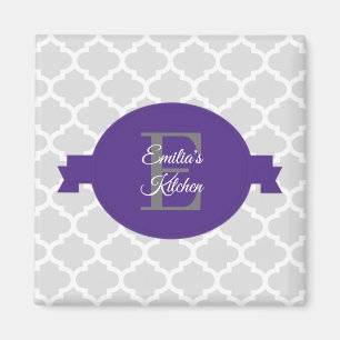 Papier Quatrefoil pourpre Magnet personnalisé