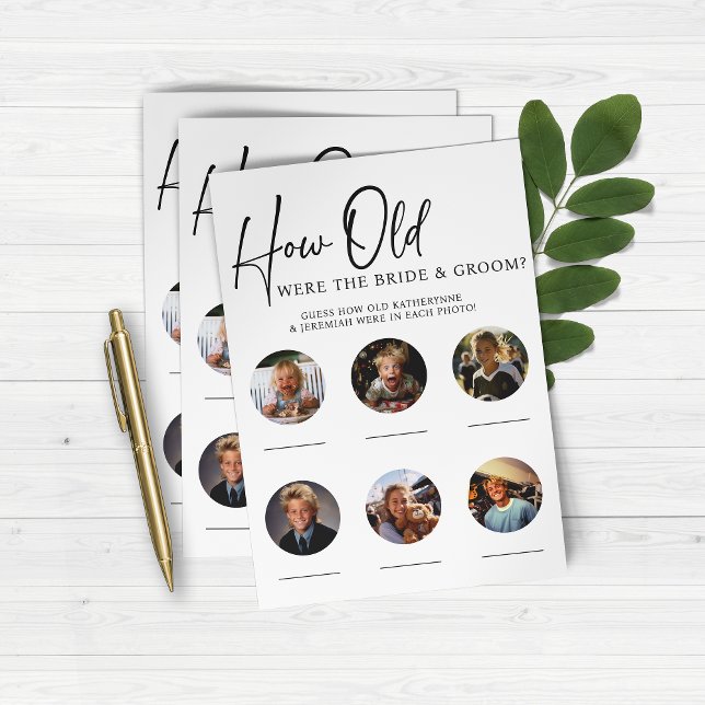 PAPIER Quel Âge Avaient Été Marié & Groom Réceptio (PAPER How Old Were the Bride and Groom Wedding Reception or Engagement Party Game)