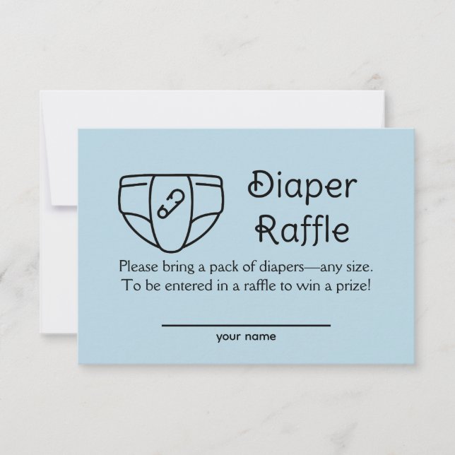 Papier Raffle Baby Boy Blue Douche Enclôture Carte (Devant)