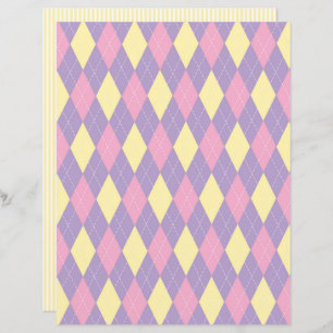 Papier rayé Jacquard violet et jaune