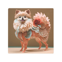 Papier Rococo Poméranie couleurs pastel