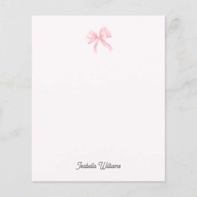 Papier Rose Coquette Fille Personnalisé (Devant)