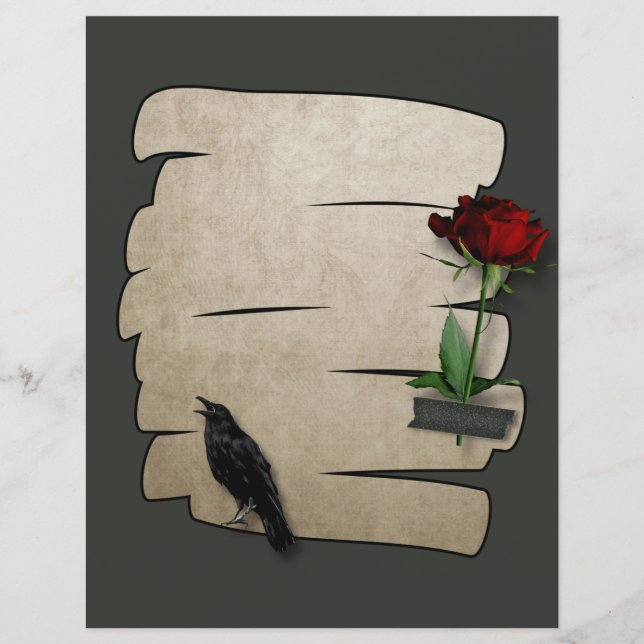 Papier Rose corbeau Cahier gothique (Devant)