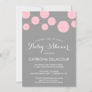PAPIER ROSE & GRAS LANTERNS BABY SHOWER INVITATION